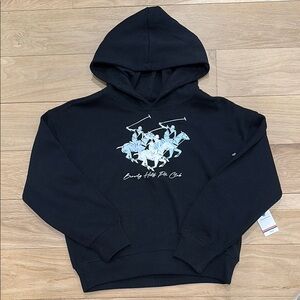 Black Hoodie with Polo Graphic